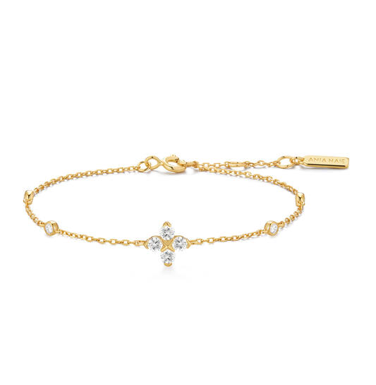  Starlit Drops - Link bracelets - Silver / 14kt GP - Zirconia - 18,5cm